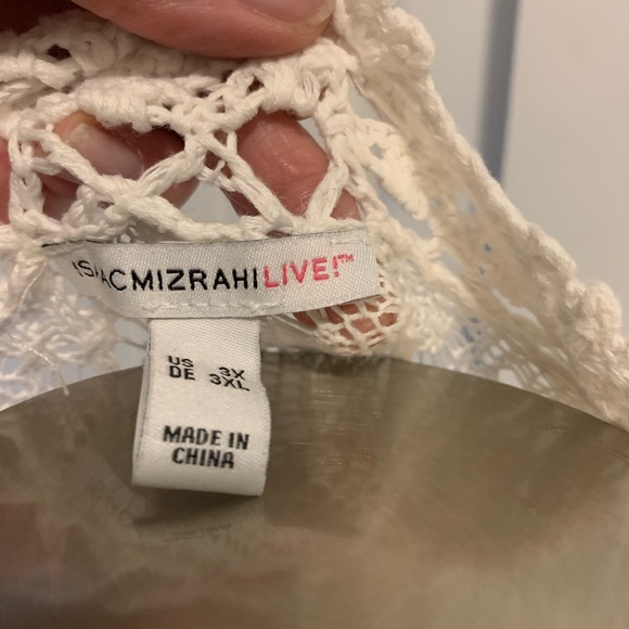 O-10 Isaac Mizrahi White Crochet Cardigan/Duster Size 3X - Picture 4 of 4